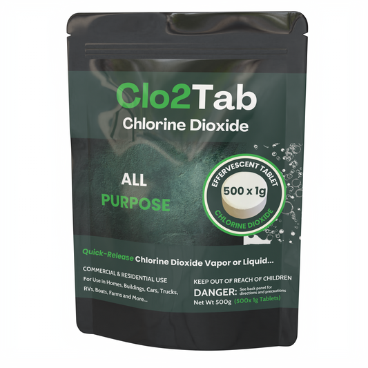 CLo2Tab All-Purpose Chlorine Dioxide Tablets - 500 x 1g (1.1 Pound) Best Value!